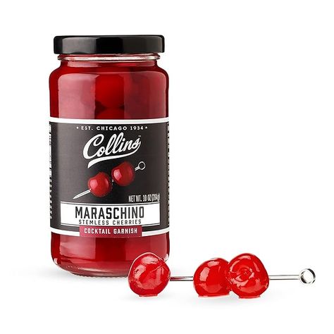 Amazon.com: Collins Stemless Maraschino Cherries, Garnish for Cocktails, Desserts, Manhattans, and Old Fashioned, Gourmet Snacking Cherries for Home and Bar, 10oz : Everything Else Maraschino Cherries, Manhattan Fashion, Cherry Cocktail, Maraschino Cherry, Christmas Wishlist, Old Fashioned, Cherry, Bar, Drinks