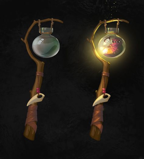 Fantasy lanterns and basket on Behance Magical Objects Inspiration, Fantasy Lantern Concept Art, Fantasy Lantern Art, Lantern Concept Art, Lantern Staff, Fantasy Items Art, Fantasy Lantern, Fantasy Objects, Fantasy Items