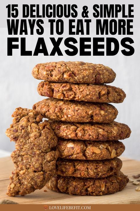 flax seed recipes Recipes For Constipation, Ideas For Dinner Healthy, Flaxseed Cookies, Food Easy Healthy, Flaxseed Recipes, Healthy Food Recipies, High Fiber Snacks, Healthy Breakfast Snacks, Healthy Foods To Make