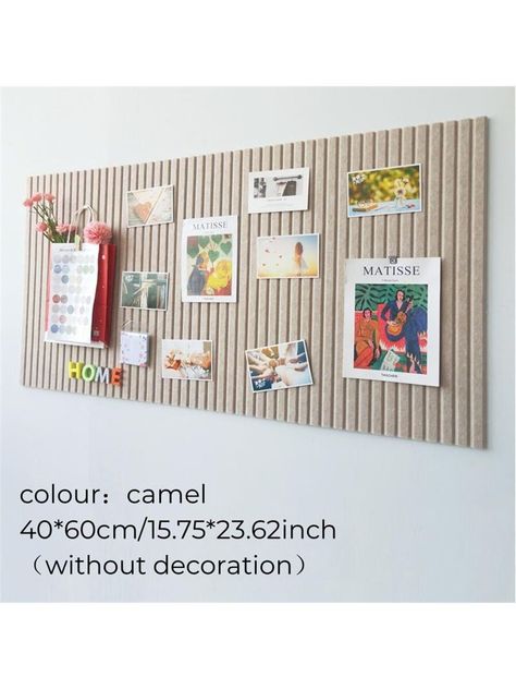 1pc 40*60cm Felted Grooved Board In Nordic Style For Displaying Photos And Artworks On Wall Or As Message BoardI discovered amazing products on SHEIN.com, come check them out! Wall Mounted Chalkboard, Workplace Wall Decor, Large Pin Board Wall, Clipboard Art Wall, Clipboard Photo Display, Post Card Display Wall, Pegboard Wall Decor, Hanging Kids Art On The Wall, News Board Ideas