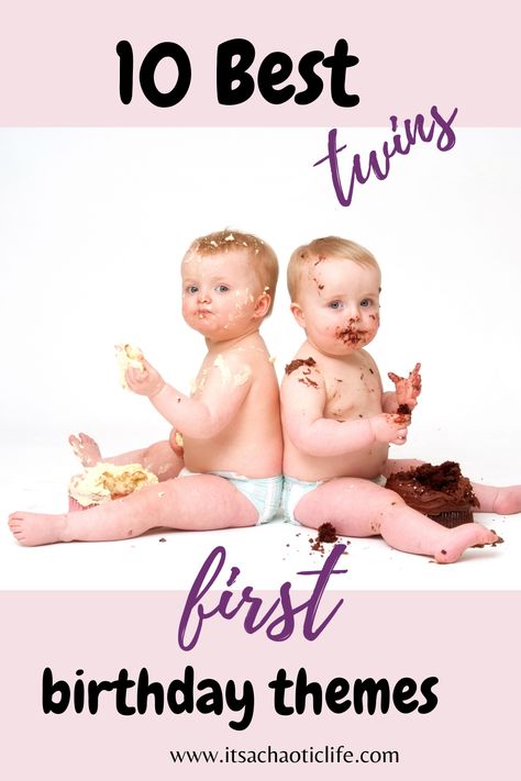 Twin 1 Year Birthday Party, Twins First Bday Theme, 1st Twin Birthday Ideas, Twins Bday Party Ideas, One Year Twins Birthday, First Birthday Theme For Twins, First Birthday Twin Themes, One Year Birthday Twins, Triplet First Birthday Ideas