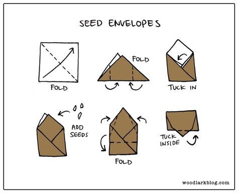 DIY Recycled Paper Seed Envelopes – Woodlark Blog – Woodlark Blog Diy Envelope Easy, Diy Recycled Paper, Seed Saving Envelopes, Diy Seed Packets, Seed Envelopes, Folding Origami, How To Make An Envelope, Diy Envelope, Seed Paper