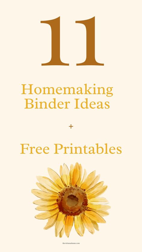 11 Homemaking Binder Ideas with Free Printables - The Virtuous Home Recipe Binder Printables Free, Life Binder Printables, Recipe Binder Printables, Homemaking Binder, Fall Cleaning Checklist, Life Organization Binder, Binder Printables Free, Binder Ideas, Free Printables Organization