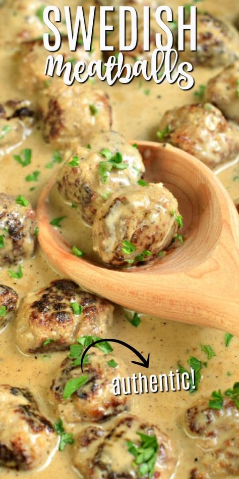 Authentic Swedish Meatballs, Swedish Meatballs Recipe, Belgian Food, Meatball Recipes Easy, Scandinavian Food, Cranberry Sauce Homemade, Swedish Meatballs, Meatballs Recipe, Swedish Recipes