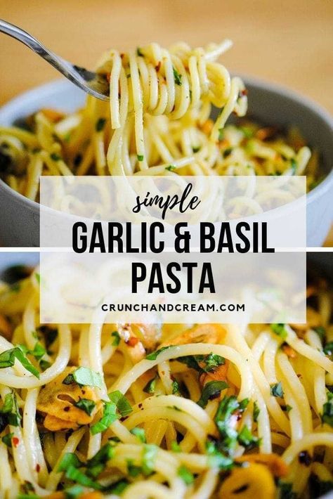 Basil Pasta Recipes, Veggie Pasta Recipes, Light Dinner Recipes, Basil Recipes, Basil Pasta, Single Serving Recipes, Easy Weeknight Dinner, Goulash, Penne Pasta