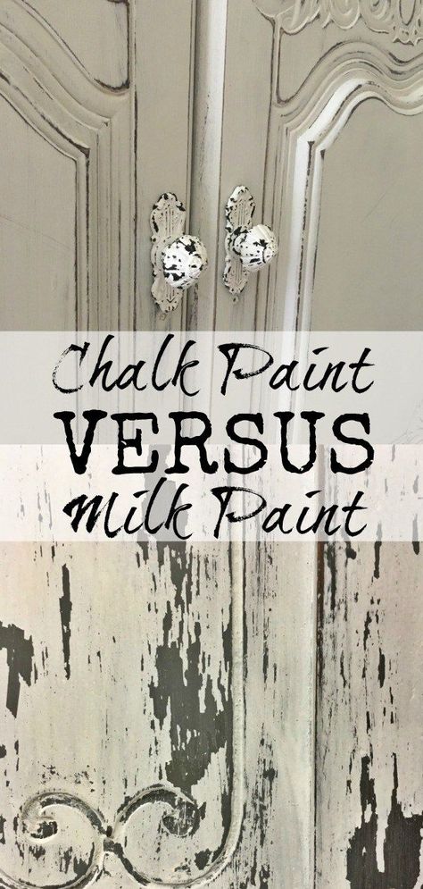 I am answering common questions about the difference between chalk paint vs milk paint, such as which is better, what to use when, and how to create a chippy look. Chalk Paint Vs Milk Paint, Farmhouse Design Ideas, Milk Paint Furniture, Beauty For Ashes, Farmhouse Style Lighting, Diy Tumblr, Furniture Painting Techniques, Chalk Paint Projects, White Chalk Paint