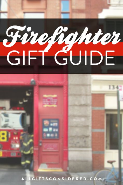 The Firefighter Gift Guide: Gifts for every occasion in a firefighter's life, from birthdays, holidays, and anniversaries to retirement, special achievement, department promotions, station decor, thank-you and fireman appreciation gifts. This is the ultimate fire department gift guide. Fireman Appreciation Ideas, Fire Department Gifts, Fireman Retirement Gifts, Fireman Gift Ideas, Fire Fighter Gift Ideas, Firefighter Appreciation Gifts, 20th Anniversary Ideas, Gifts For Firefighters, Firefighter Retirement Gifts