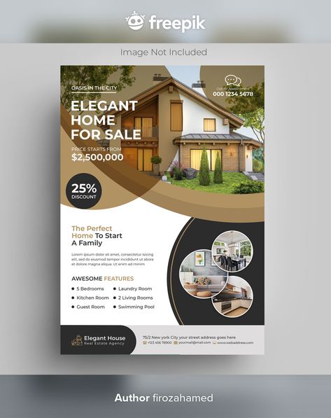 Apartment Flyer, Business And Advertising, Inmobiliaria Ideas, One Pager, Real Estate Marketing Design, Real Estate Flyer Template, Real Estates Design, Free Psd Files, Home Selling