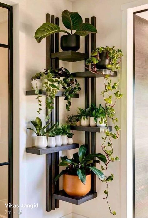 Living Room Plants Decor, Balcon Mic, Indoor Plant Wall, Plants Wall, Living Room Plants, Plant Decor Indoor, House Plants Decor, Apartment Decor Inspiration, Plant Shelves