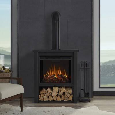 Installing a Wood Burner Without a Chimney | Direct Stoves Faux Foyer, Black Electric Fireplace, Indoor Electric Fireplace, Freestanding Fireplace, Real Flame, Stove Fireplace, Electric Stove, Diy Fireplace, Indoor Fireplace