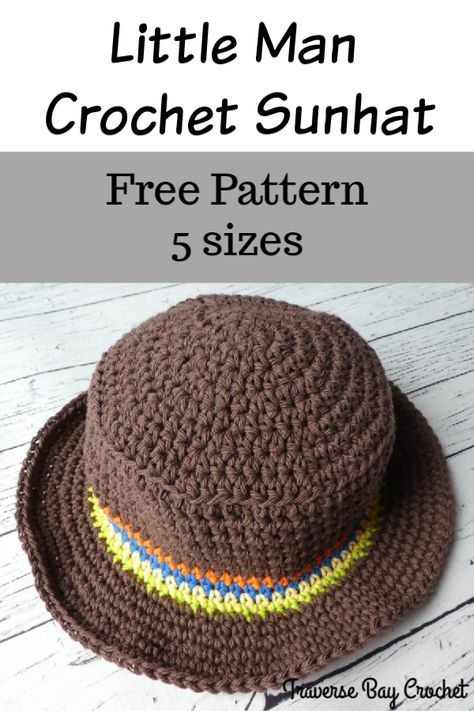 boys crochet sun hat free pattern, written in 5 sizes! Men's Crochet Bucket Hat, Crochet Mens Bucket Hat Free Pattern, Crochet Bucket Hat Free Pattern Men, Crochet Baby Boy Hat Free Pattern, Crochet Hats For Men Free Pattern, Boys Crochet Hat, Crochet Fisherman Hat, Crochet Bucket Hat Free Pattern, Sunhat Pattern