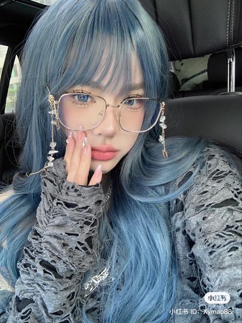 Blue Hair Face Claim, Fairy Photos, Blue Hairstyles, Flowers Coquette, Kawaii Pastel Aesthetic, Blue Hair Aesthetic, Photos Flowers, Pelo Anime, Aesthetic Fairy