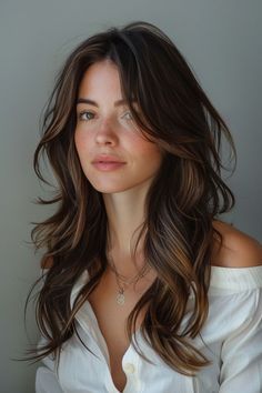 Long Hairstyles Oval Face, Ashtin Earle Hair, Brunette Fine Hair, Long Hair With Curtain Bangs And Layers, Brown Hair Looks, Blond Balayage, Long Hair With Bangs, Long Layered Hair, Haircuts For Long Hair