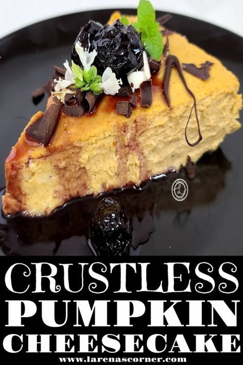 Crustless Pumpkin Cheesecake Recipes, Pumpkin Pie Crustless Recipe, Gf Df Crustless Pumpkin Pie, Pumpkin Pie Crustless, No Bake Low Carb Pumpkin Cheesecake, Gluten Free Pumpkin Cheesecake, Vegan Key Lime, Pumpkin Pie Cheesecake, Pumpkin Cheesecake Recipes