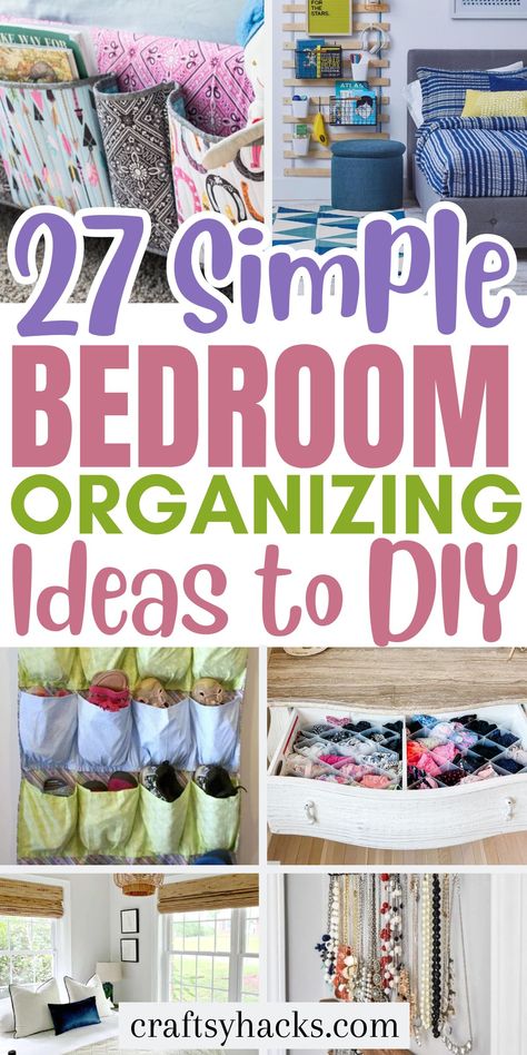 Storage Ideas For Bedrooms Organizing, Bedroom Organizer Ideas, Organization Ideas For The Home Bedroom, How To Organize Your Room, Organization Ideas For Small Bedrooms, Organizing Ideas For Bedrooms, Girls Bedroom Organization, Diy Clothes Organiser, Small Bedroom Hacks