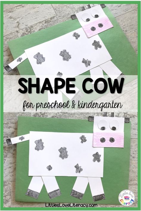 talk about all the different squares and rectangles while you make this fun cow Harvest Party Activities, Preschool Farm Crafts, Farm Theme Preschool Activities, Farm Activities Preschool, Farm Animals Preschool, Farm Lessons, Farm Animals Activities, Harvest Theme, Farm Theme Preschool