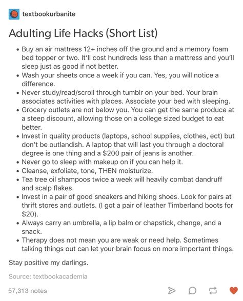 Literally going to bed with makeup on while posting this but hey I can remember not to do that tomorrow... Adult Tips Life Hacks, Tips For Adulting, Tiny Turn Ons List, How To Adult Tips, How To Adult, Adulthood Tips, Life Hacks For College, Adulting Tips Life Hacks, Typing Hacks