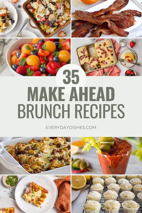 Make ahead brunch recipes that are perfect for holidays like Easter, Mother's Day, or Christmas morning Brunch Makeahead, Aldis Recipes, Ham Breakfast Casserole, Breakfast Casserole French Toast, Mexican Breakfast Casserole, Make Ahead Brunch Recipes, Recipes Brunch, Brunch Foods, Make Ahead Brunch