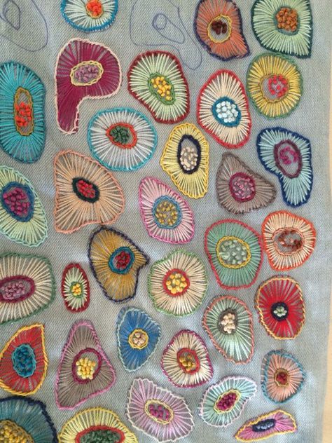 Abstract Embroidery, Textile Art Embroidery, Pola Sulam, Hand Embroidery Projects, 자수 디자인, Sewing Embroidery Designs, Hand Embroidery Art, Sewing Art, Stitching Art