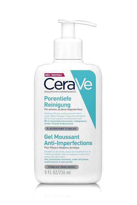 Foaming cleansing gel for impure, oily and acne prone skin, cleansing foam for gently removing excess sebum and for a mild cleansing Effect: strengthening the skin protection barrier and intensive moisturisation of the skin, removing dead skin cells and refining the pores Use: suitable for daily use in the morning and in the evening, gently massage the cleansing on the face, then rinse with lukewarm water Blemish Control Cleanser, Cerave Blemish Control, Double Wear Estee Lauder, Cerave Cleanser, Salicylic Acid Cleanser, Acne Face Wash, Salicylic Acid Acne, Acne Cleansers, Foaming Facial Cleanser