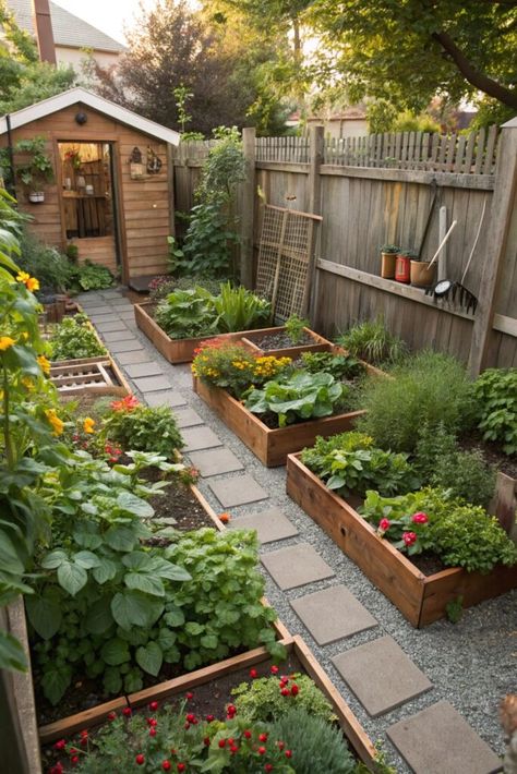 34 Stunning Small Backyard Garden Ideas You Can Easily Create – Earthsoulorganics Growing Family Vision Board, Backyard Landscaping With Fence, Small Garden With Parking Space, Plant Beds Ideas, Small Garden With Vegetable Patch, Small Space Raised Garden Beds, Small Area Vegetable Garden Ideas, Vegetable Garden Small Backyard, Vego Garden Layout Ideas