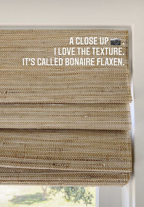 Why We Love Our Bonaire Flaxen Woven Wood Shades - Jaime J Scott Curtains With Faux Wood Blinds, Diy Woven Shades, Wooden Woven Shades, Woven Blinds Living Room, Woven Shades With Curtains Living Room, Earthy Window Treatments, Cottage Blinds Ideas, Woven Shades Bedroom, Natural Window Shades