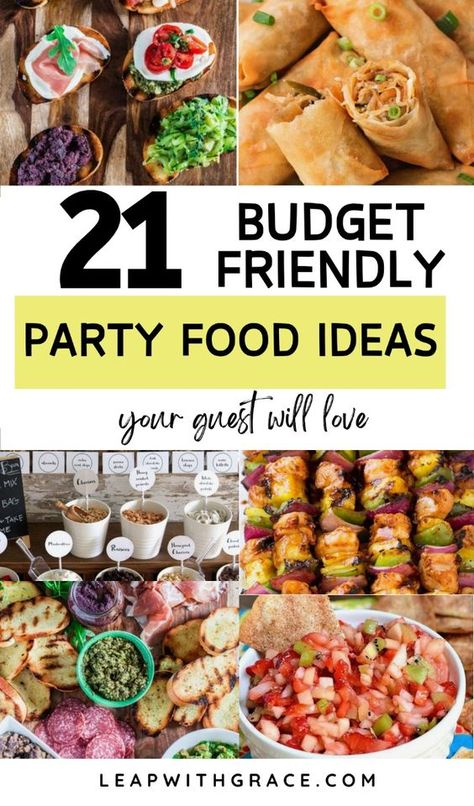 Hosting a party and need some delicious yet affordable food ideas? Here are 21 budget-friendly party food ideas that your guests will absolutely love. From appetizers to desserts, these recipes are easy on the wallet but big on flavor. Make your next gathering a hit with these crowd-pleasing dishes! Budget Friendly Party Food, Affordable Party Food, Inexpensive Party Food, Large Party Food, Birthday Party Meals, Party Food On A Budget, Cheap Party Food, Friend Gathering, Vegetarian Spring Rolls