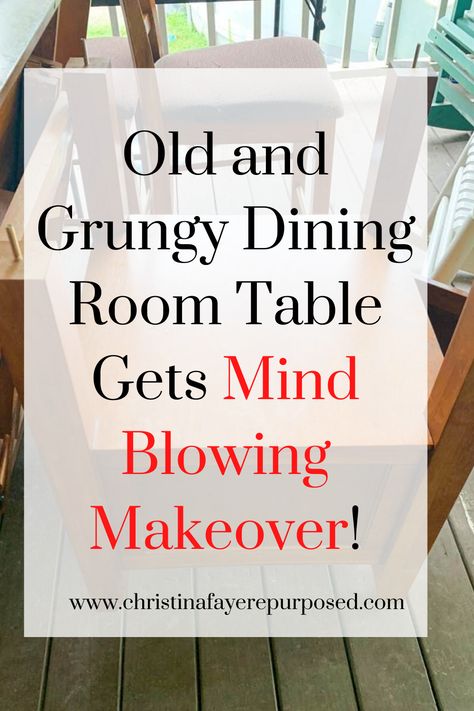 Refinish Dining Table And Chairs, Kitchen Table Repurpose Ideas, Dining Table Makeover Before After, Refinish Old Dining Room Set, Rattan Table Makeover, Painted Tables And Chairs, Mdf Table Makeover, Bar Height Table Makeover, Painted Kitchen Tables And Chairs