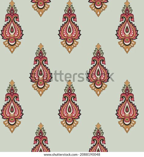 Paisley Motif Design, Motif Design Geometric, Digital Flowers Illustration, Paisley Butta, Block Printing Diy, Butti Design, Buti Design, Butta Design, Paisley Print Design