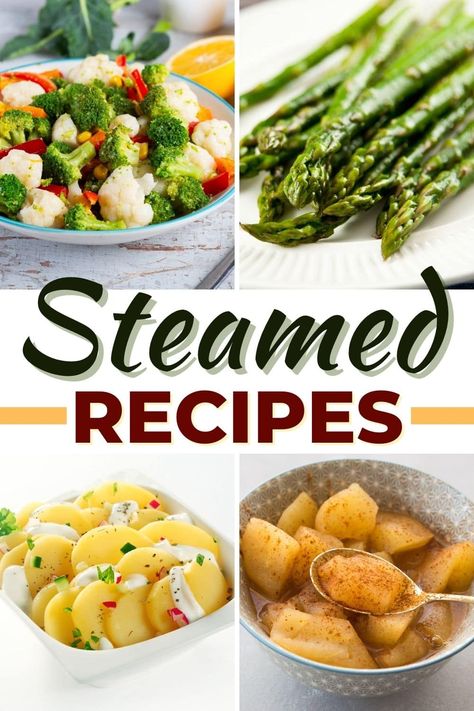 These steamed recipes are light, healthy, and so good! From vegetables to salmon to mussels, give your oven a rest and fire up the steamer for a change. Steamed Healthy Meals, Recipes For Rice Cooker And Steamer, Electric Steamer Recipes Meals, Steamer Pot Recipes, Microwave Steamer Recipes, Healthy Steamed Recipes, Steamed Meals Recipes, Steamer Recipes Meals, Electric Steamer Recipes