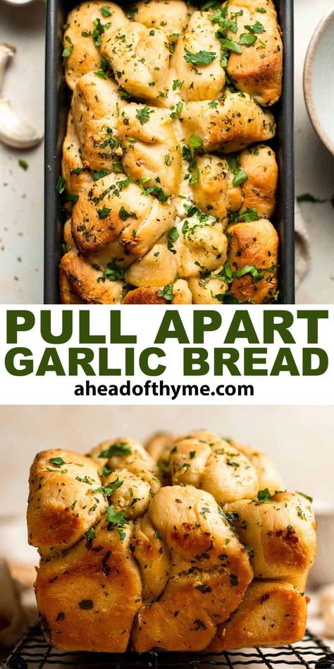 Garlic Tear And Share Bread, Sourdough Discard Pull Apart Garlic, Instant Yeast Garlic Bread, Monkey Bread Garlic Pull Apart, Garlic Knot Monkey Bread, Homemade Garlic Pull Apart Bread, Garlic Bread Bundt Pan, Garlic Bread Topping Ideas, Tear And Share Garlic Bread