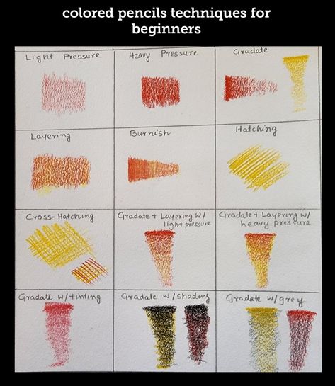 Colored Pencils techniques for beginners: Lesson 1 – CREATIVE ARTS Colored Pencil Beginner, Colouring Pencil Techniques, Coloring Techniques Colored Pencils, Pastel Pencils Art, Colored Pencil Techniques For Beginners, Colored Pencils Techniques, How To Use Colored Pencils, Color Pencil Art For Beginners Easy, Colored Pencil Worksheet