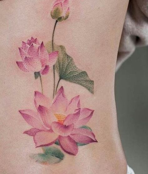 Waterlily Tattoos, Lotus Flower Tattoos, Lotusblume Tattoo, Small Lotus Flower Tattoo, Lotus Flower Tattoo Design, Lotus Tattoo Design, Shape Tattoo, Illustration Tattoo, Disney Tattoo