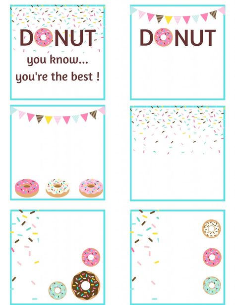 Donut Gift Tag Free Printable, Donut Tags Free Printable, Donut Signs Printable Free, Donut Farewell Party, Donut Appreciation Printable Free, Free Donut Printables, Donut Party Ideas, Donut Classroom, Donut Names