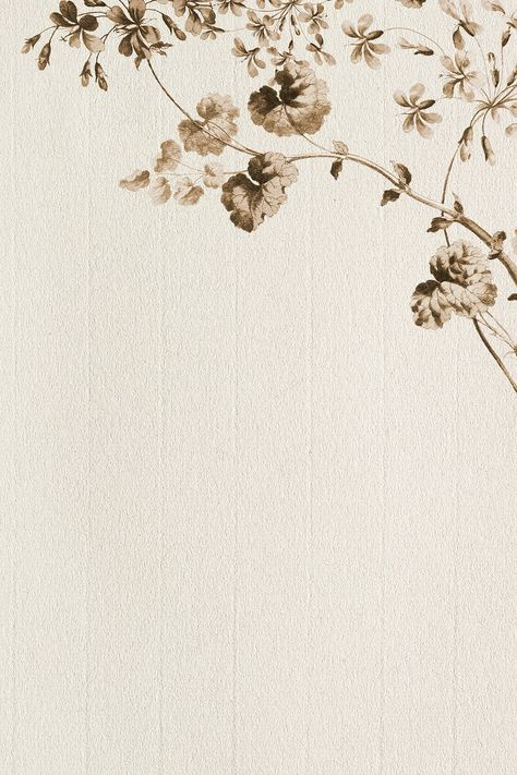 Vintage sepia scarlet flower and variegated geranium leaf on cream texture background design resource | premium image by rawpixel.com / katie Cream Texture Background, Texture Background Design, Vintage Flower Backgrounds, Kertas Vintage, Vintage Paper Textures, Flower Background Design, Cream Texture, Old Paper Background, Vintage Paper Background