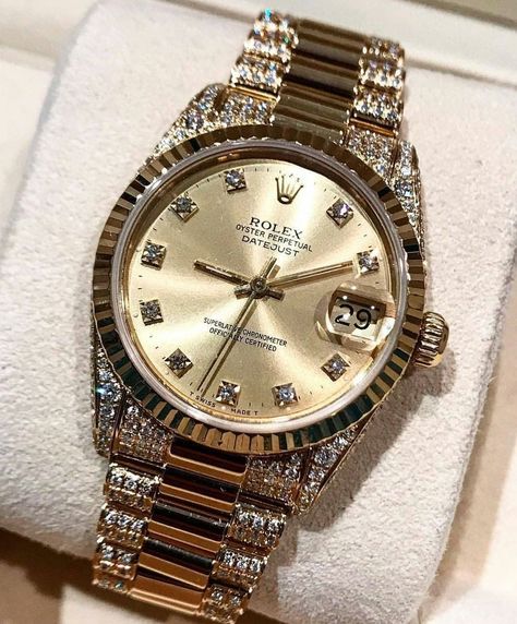 Women Watches Classy Elegant Rolex, Rolex Watches Women Diamonds, Rolex Watches Women Classy, Expensive Watches For Women, Custom Rolex, Rolex Diamond Watch, Awesome Watches, Rolex Diamond, Rolex Watches Women