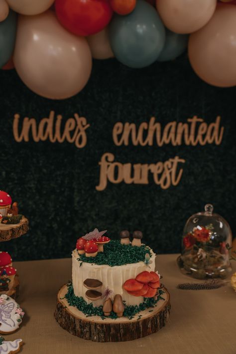 Enchanted Forest Kids Party, Enchanted Four-est Birthday Party, Fairy First Birthday Food, Enchanted Four-est Party, Enchanted Forest Theme Birthday, Fourest Birthday, Forest Theme Birthday Party, Whimsical Birthday Party, Fairytale Birthday Party