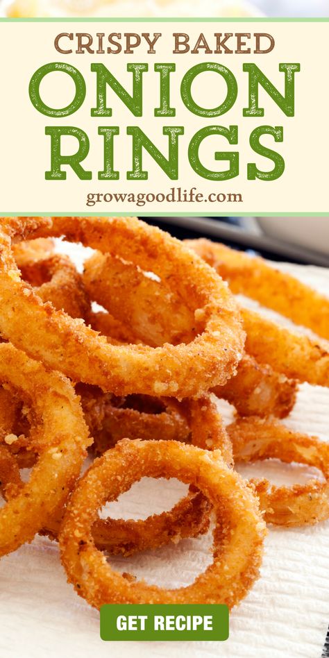 Onion Rings Recipe Easy, Baked Onion Rings, Homemade Onion Rings, Beer Battered Onion Rings, Onion Rings Recipe, Baked Onions, Crispy Onions, Onion Recipes, Fried Onions