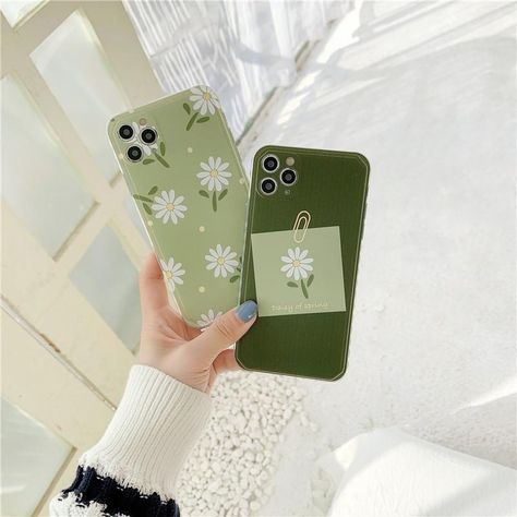 Daisy Flowers iPhone Case - Love, Hayat Flowers Phone Case, Green Phone Case, Mint Green Aesthetic, Iphone Colors, Iphone Covers, Girly Phone Cases, Kawaii Phone Case, Pretty Iphone Cases, Aesthetic Green