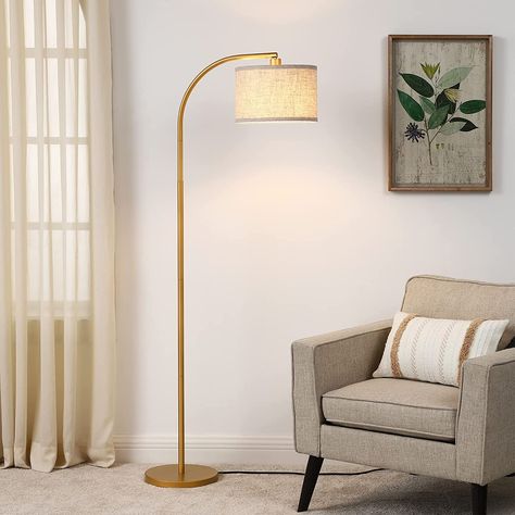 Minimalist floor lamp, this elegant floor lamps adds a touch of uniqueness to any room in the house. This arching floor lamp features a classic design that adds an upscale feel to many decor styles such as urban, mid-century modern, minimalist, vintage traditional Modern Arc Floor Lamp, Modern Standing Lamps, Elegant Floor Lamps, Stylish Floor Lamp, Rustic Flooring, Gold Floor Lamp, Floor Lamp With Shelves, Tall Lamps, Floor Lamps Living Room