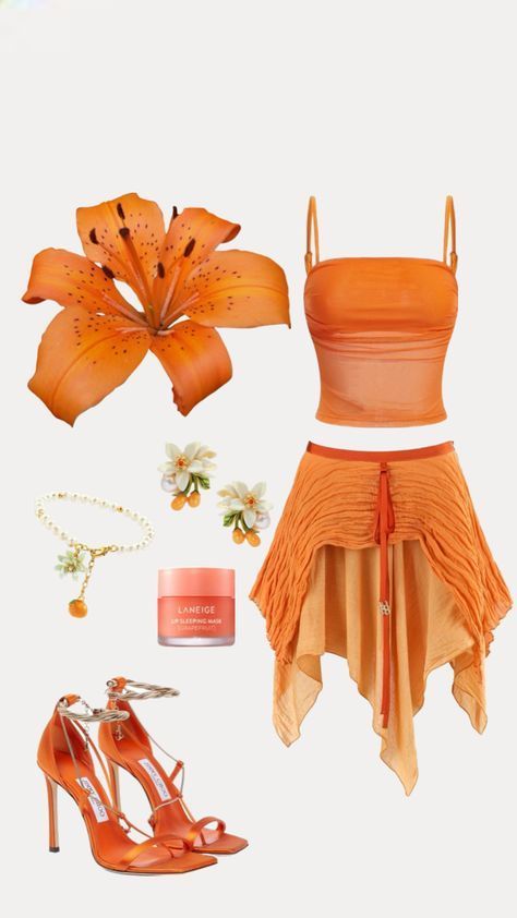 Beachy Outfits, Island Outfit, Ibiza Outfits, Earthy Outfits, Estilo Hippie, Orange Outfit, Vacay Outfits, Looks Party, 2000s Fashion Outfits