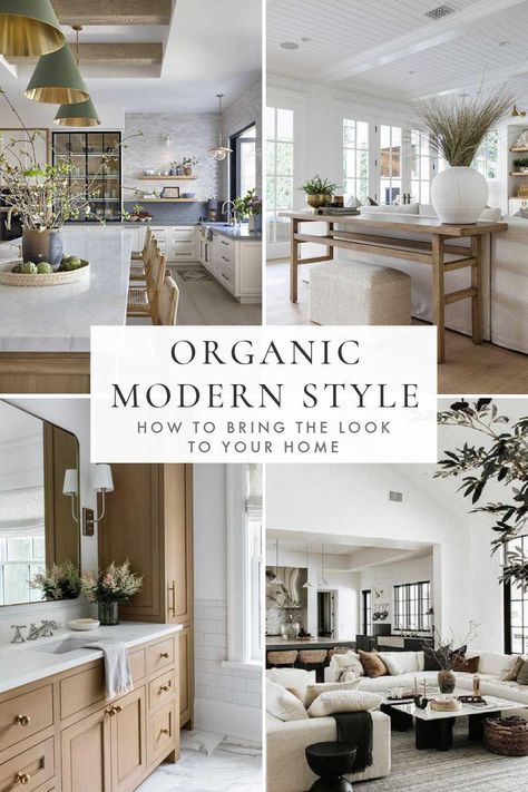 Chic Organic Modern Decorating Ideas for Your Home – jane at home Minimalist Organic Interior Design, Organic Modern Black Kitchen, Modern Organic Cottage Style, Organic Modern Inspiration, Muted Home Decor, Neutral Home Design Ideas, Organic Modern Kitchen Mood Board, Organic Transitional Decor, Organic European Interior Design