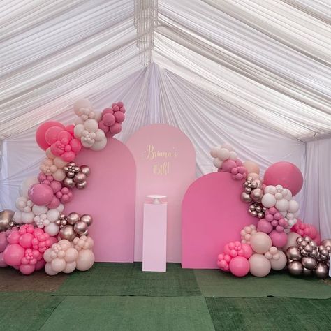 Arched Backdrop With Balloons, Pink Arch Backdrop, Barbie Theme Backdrop, Arch Backdrop With Balloons, Barbie Birthday Backdrop, Pink Backdrop Birthday, Pink Balloon Backdrop, Pink Party Backdrop, Pink Birthday Backdrop