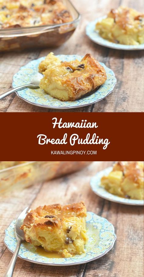 Hawaiian Bread Pudding Hawaiian Bread Pudding, Hawaii Desserts, Hawaiian Dessert Recipes, Hawaiian Dessert, Bread Pudding Dessert, Hawaii Recipes, Pudding Bread, Hawaiian Bread, Hawaiian Desserts