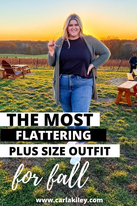 I love these plus size jean outfits! They are so versatile and make me feel like I have way more outfits to wear! Plus Size Influencers, Plus Size Jean Outfits, Plus Size Jean Jacket Outfits, Flattering Outfits For Big Stomach, Plus Size Thrifted Outfits, Plus Size Cardigan Outfit, Plus Size Fall Outfits Big Stomach, Plus Size Mom Outfits, Plus Size Outfits Aesthetic