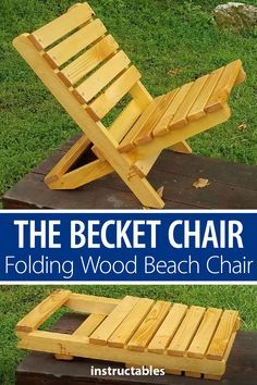 Woodworking Chair, Lawn Chair, Woodworking Furniture Plans, Cool Wood Projects, Patio Backyard, Popular Woodworking, Lawn Chairs, Beach Chair, Diy Chair