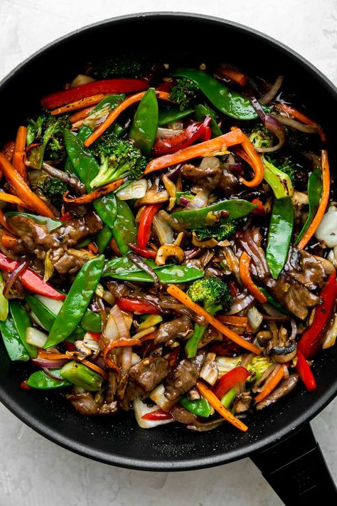 Beef And Vegetable Stir Fry, Homemade Stir Fry Sauce, Vegetable Stir Fry Recipe, Homemade Stir Fry, Beef Stir Fry Recipes, Asian Stir Fry, Asian Dinners, Tender Steak, Fry Sauce