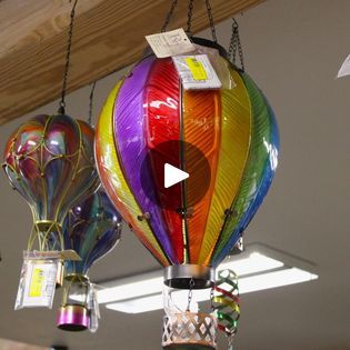 Gardencraftershub Hot Air Balloon Pendant Light, Hot Air Balloon Lampshade, Lightbulb Hot Air Balloons, Light Bulb Air Balloon, Hot Air Balloon Light Bulb, Garden Fun, Christmas Stuff, Hot Air Balloon, Solar Power