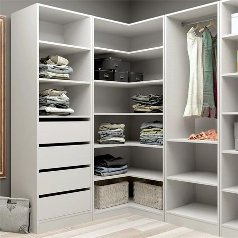 Corner Wardrobe Closet, Wardrobe Shelving, Bedroom Storage Ideas, Armoire D'angle, Bedroom Built In Wardrobe, Dressing Design, Corner Wardrobe, Bedroom Cupboard, Walk In Closet Design