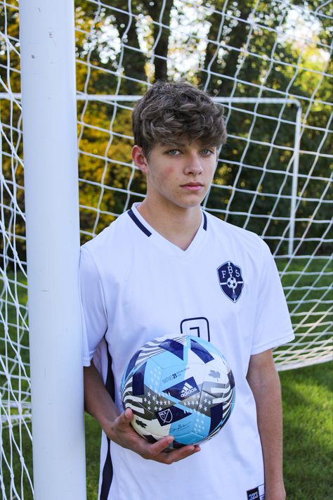 #soccer #photography #seniorpictures #portrait Male Senior Pictures Poses Soccer, Soccer Senior Photos Boys, Soccer Branding, Soccer Portraits, Soccer Photography Poses, Soccer Senior Pictures, Soccer Photos, Soccer Poses, Soccer Pics